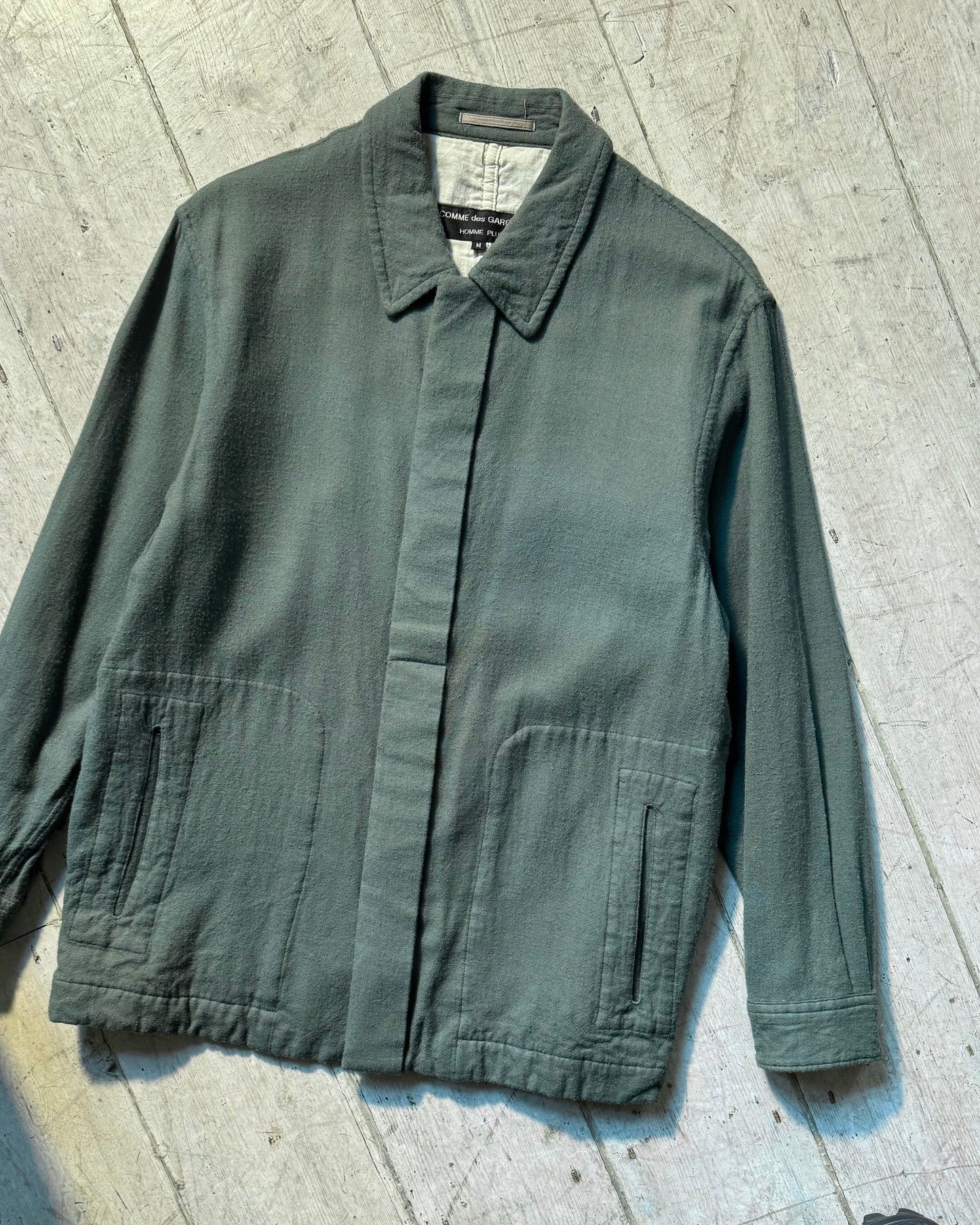 1996 Muted Grey Green  Hidden Placket Jacket (~L~)