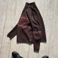 Early 2000s Brown Striped Quarter Zip Knit Jumper  (~M~)