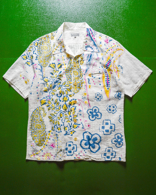 2003 Paisley Stamp Print Textured Shirt (~M~)