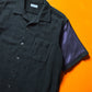 1996 Black Terry Contrast Sleeve Panel Boxy Shirt (~L~)