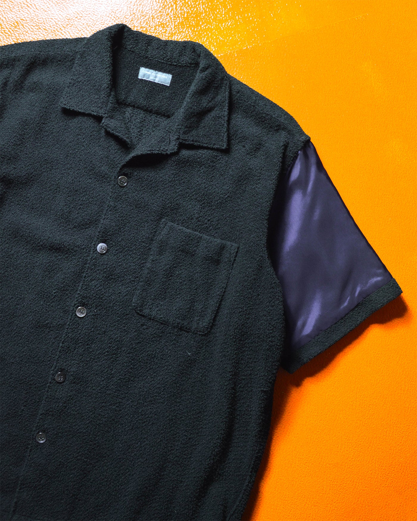 1996 Black Terry Contrast Sleeve Panel Boxy Shirt (~L~)