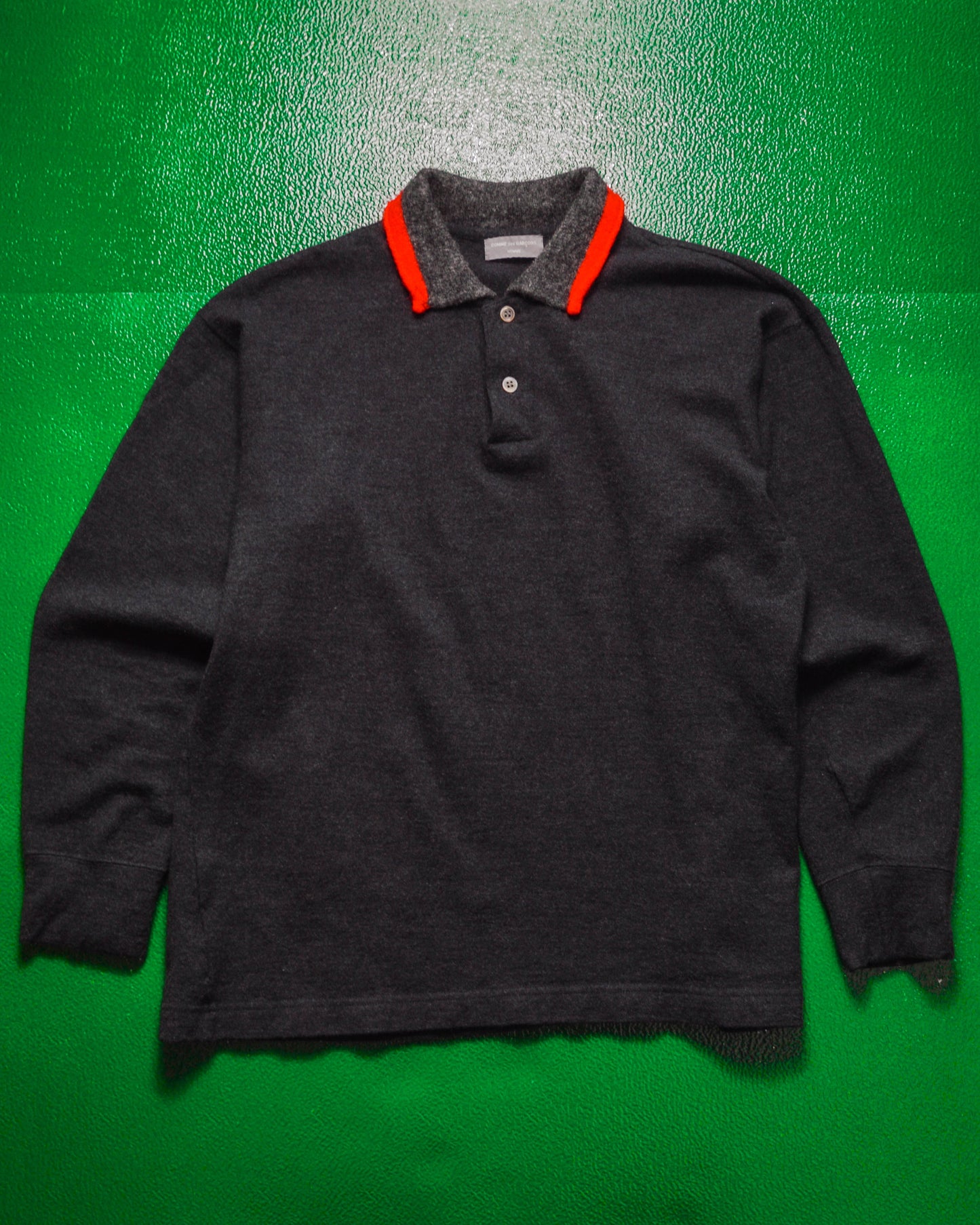 1996 Contrast Collar End Wool Longsleeve Polo (~S~)