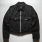 2003 Contrast Stitch Black Cropped Work Jacket (M)