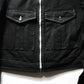 2003 Contrast Stitch Black Cropped Work Jacket (M)