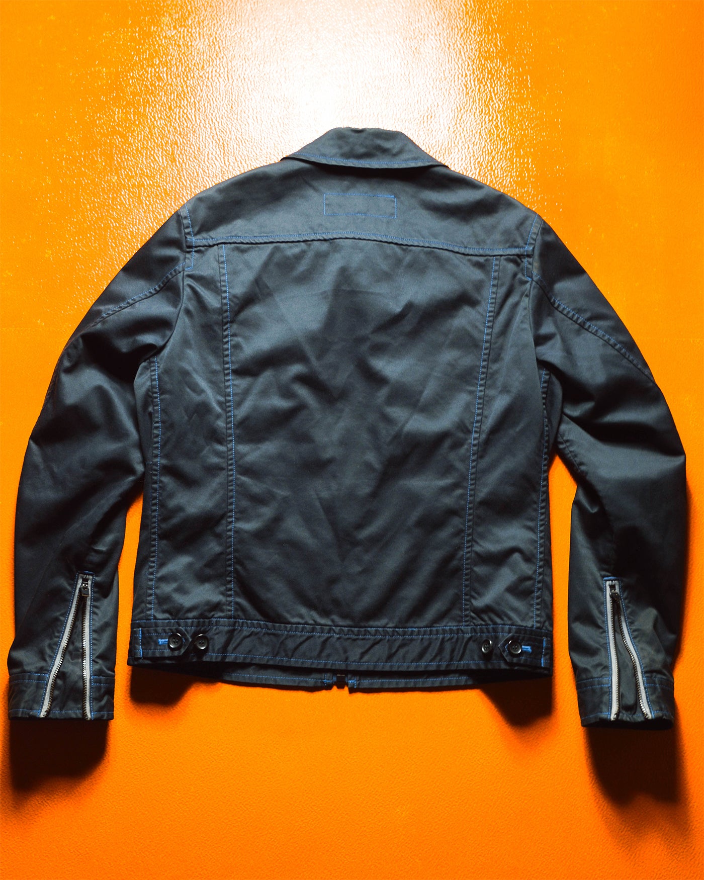 2008 Contrast Stitch Black Blue Work Jacket (M)