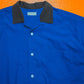 90s Royal Blue Open Collar Boxy Shirt (~L~)