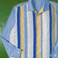 Cold Tones / Blue 2000 Panelled Strip Front Open Collar Shirt  (M~L)