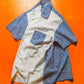 Gingham Paisley Split Panelled Shirt (S~M)