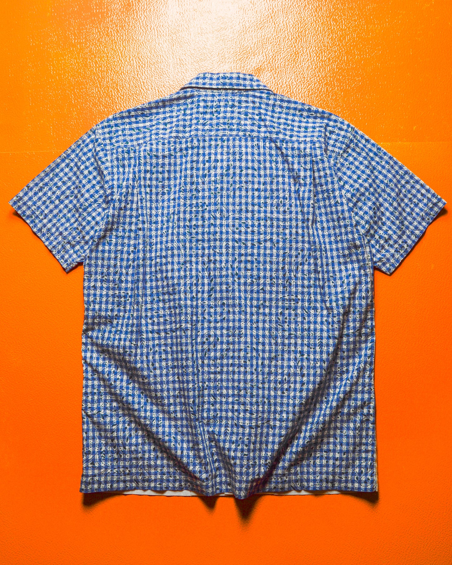 Gingham Paisley Split Panelled Shirt (S~M)
