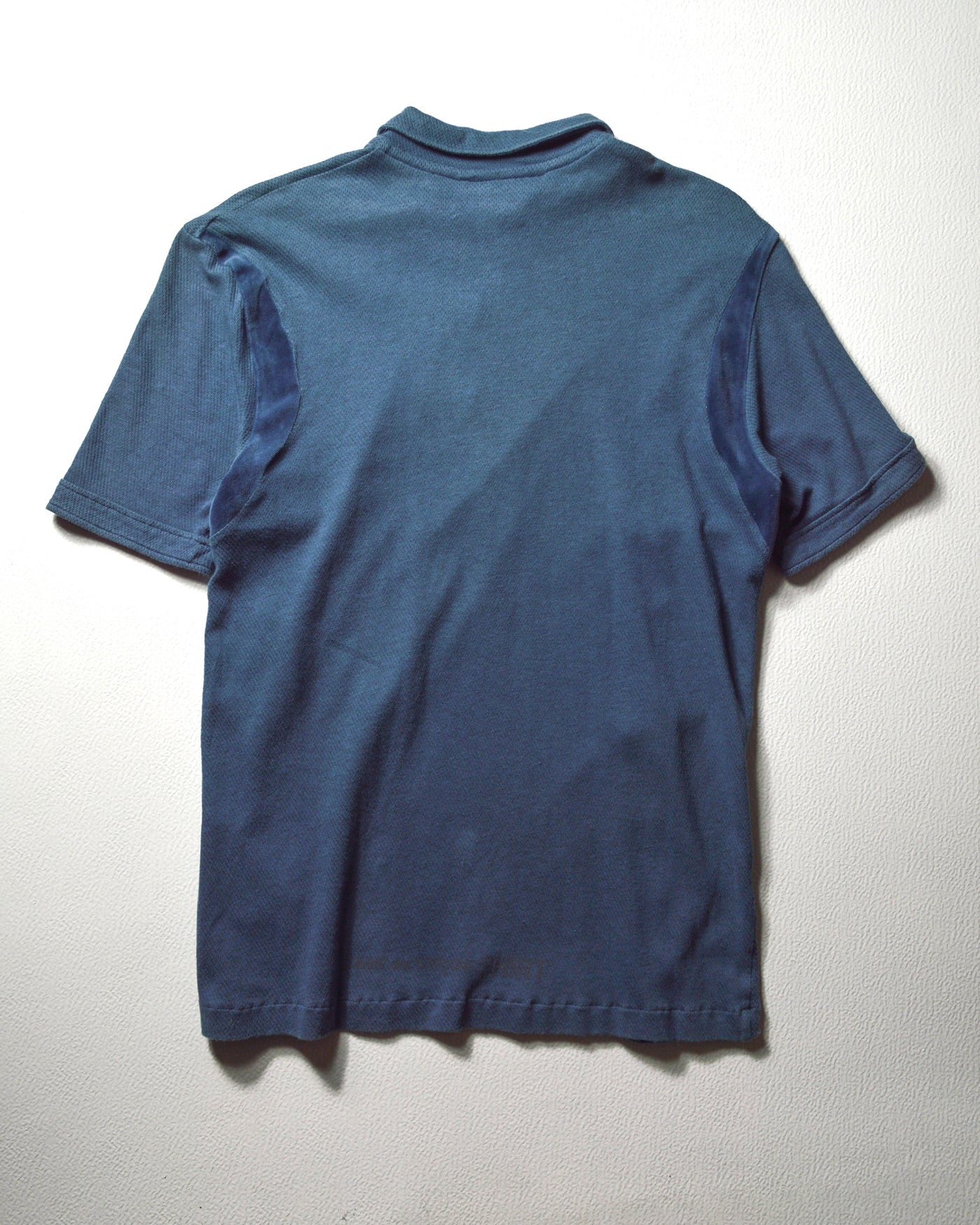 Blue Two Tone Velour Panel Jersey Polo (~M~)