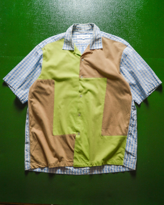 Panelled Volt  Beige and Blue Gingham Shirt (M~L)