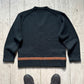 2001 Heavy Weight Orange Stripe Navy Zip Up Knit Cardigan  (M~L)