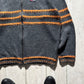 Early 2000s Grey Orange Striped  Zip Up Knit (~L~)