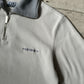 White / Grey Contrast Collar Quarter Zip Fleece Jumper (M~L)