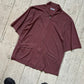 90s Mesh Burgundy Zip Up Shirt  (~M~)