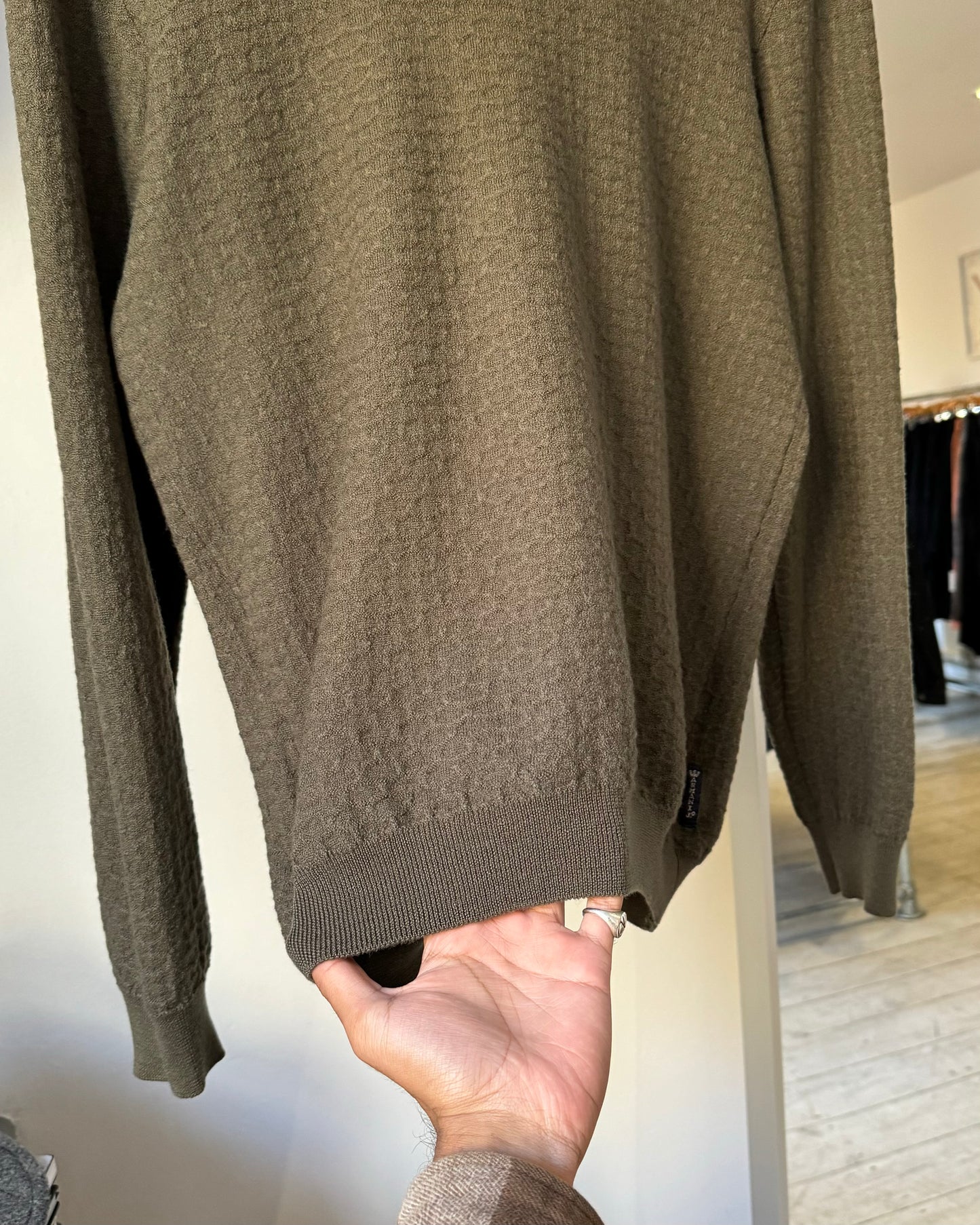 Organic Textured Olive Brown Knit Jumper  (~M~)