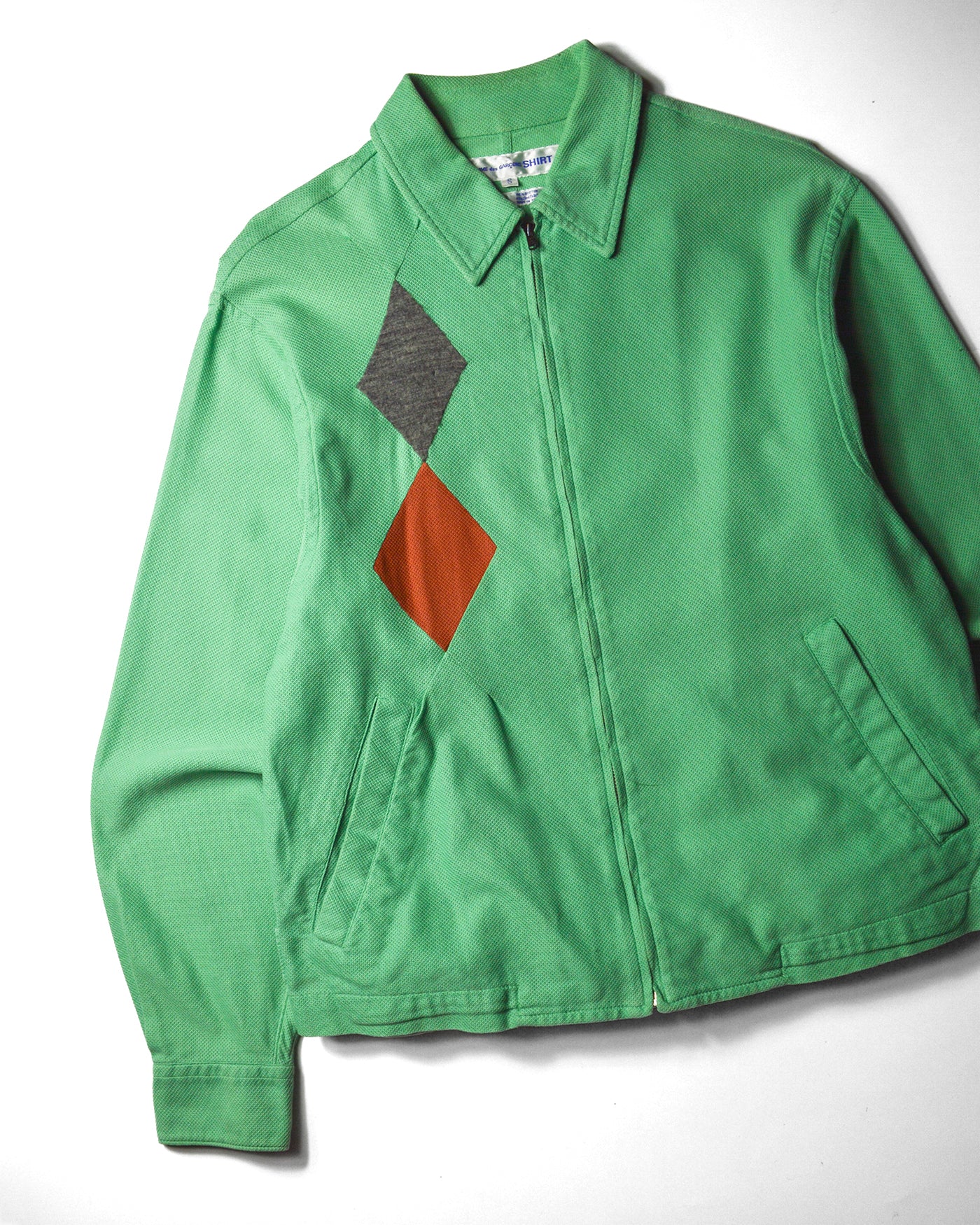 90s Mint Green Diamond Panel Work Jacket (~S~)