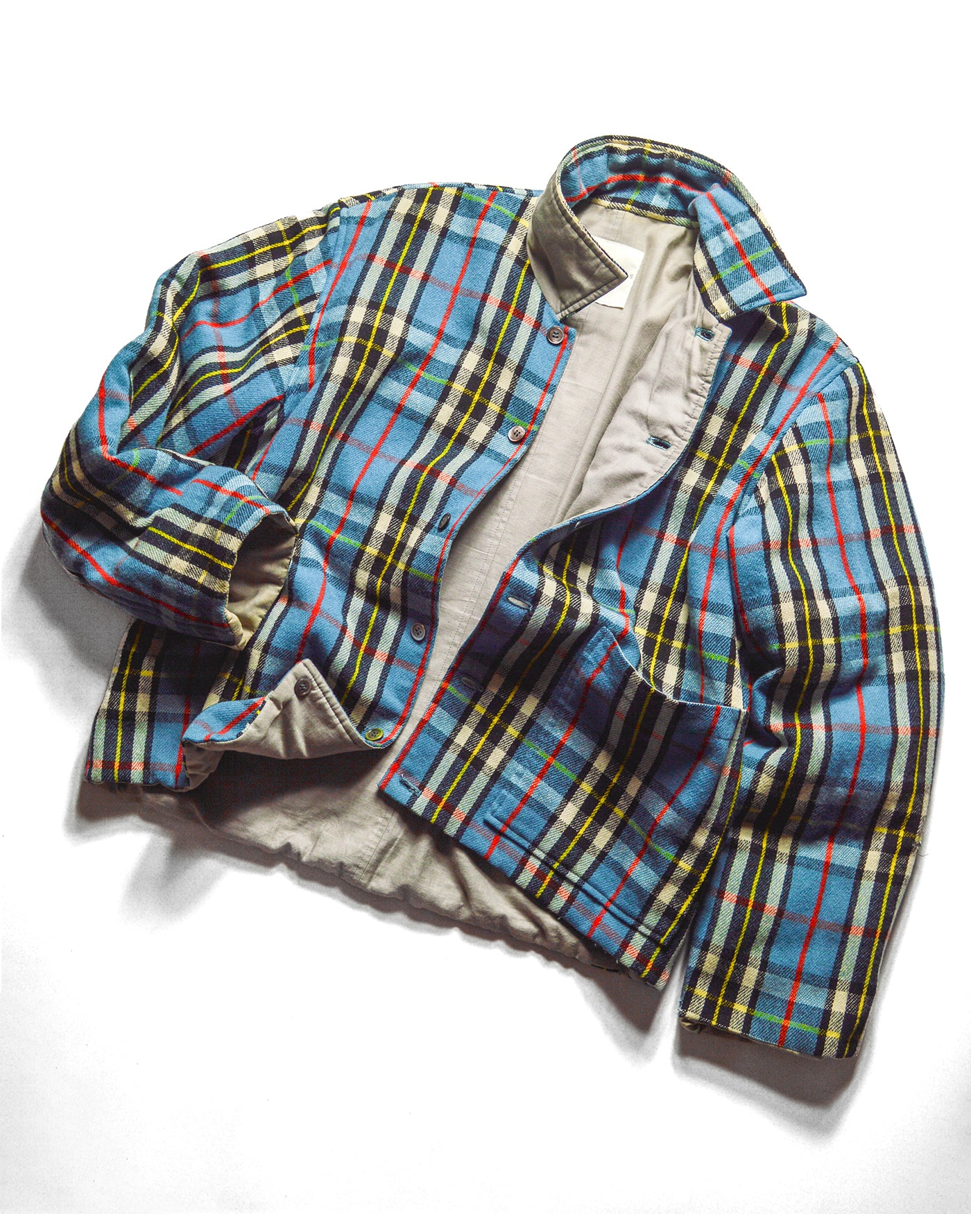 Reversible 1997 White Label Blue Plaid Jacket (~M~)