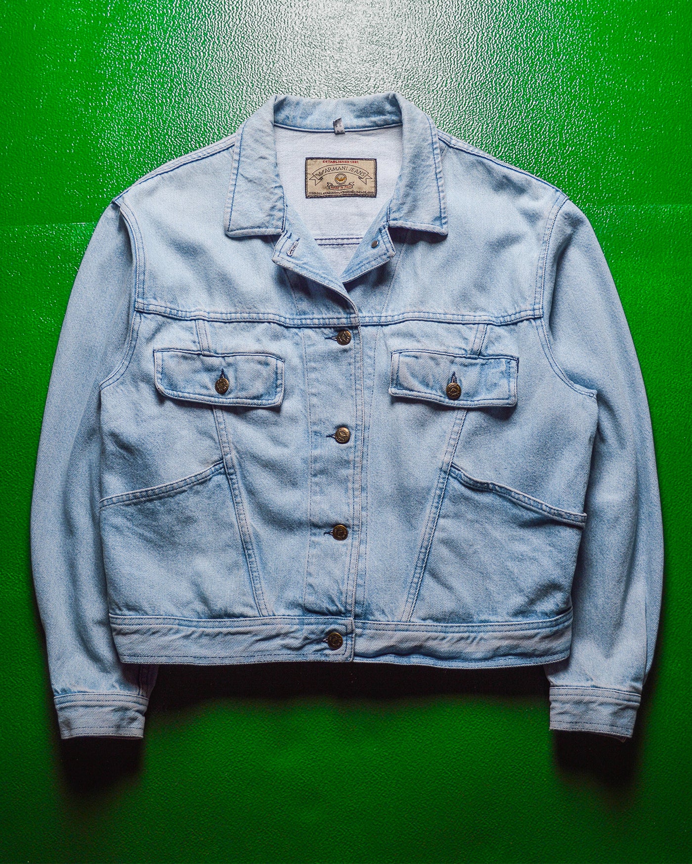 90s Washed Blue Panelled Denim Jacket (~M~)