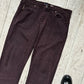 2000s Burgundy / Wine Red Tonal Jacquard Striped Pants  (34~37)