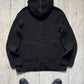 2000s Black Zip Up Waffle Knit Hoody (~XL~)