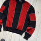 80s Red Black Vertical Oversized Striped Knit Sweater / Jumper (~L~)