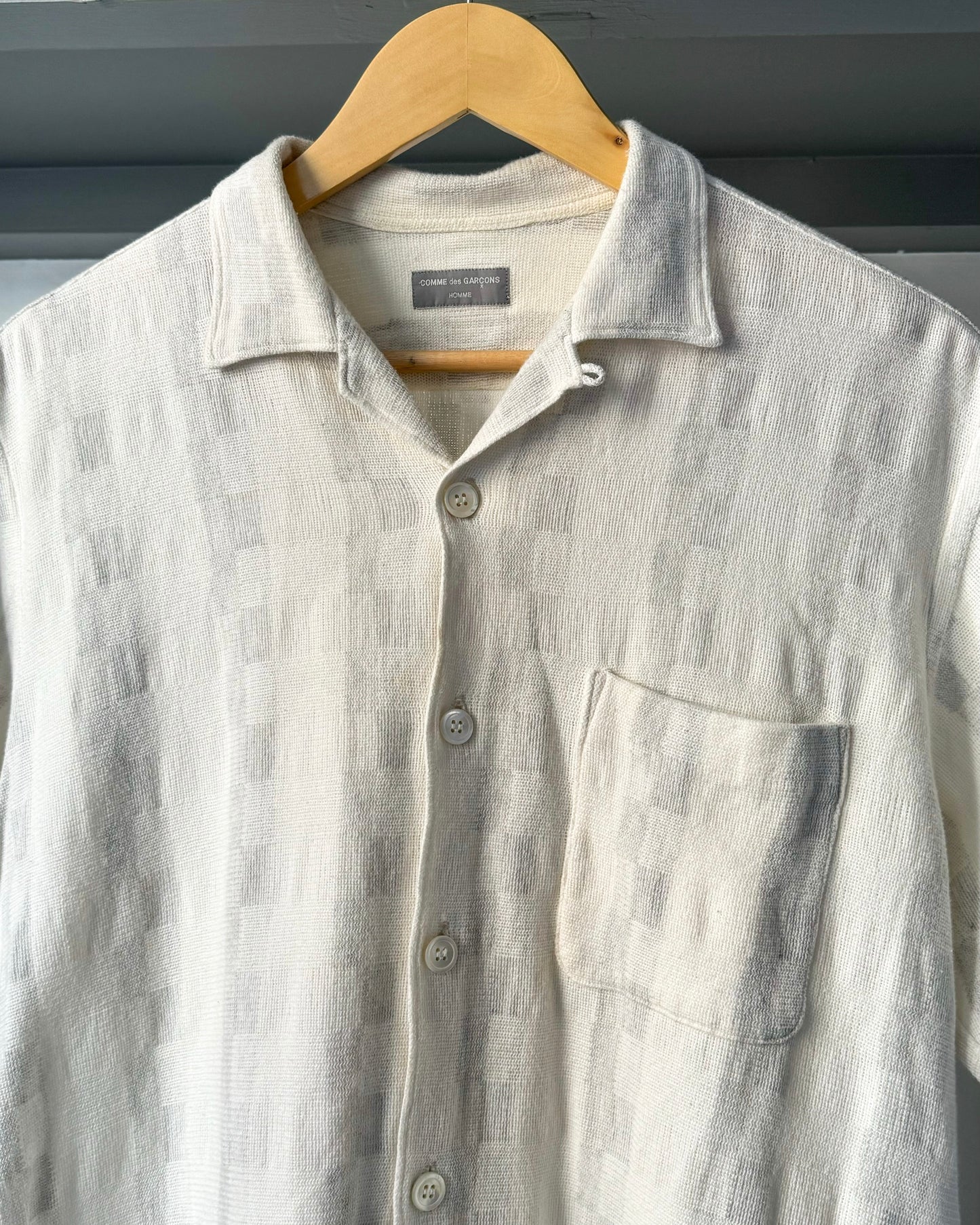 1996 Grey Cream Staggered Stripe Shirt (~L~)