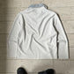 White / Grey Contrast Collar Quarter Zip Fleece Jumper (M~L)