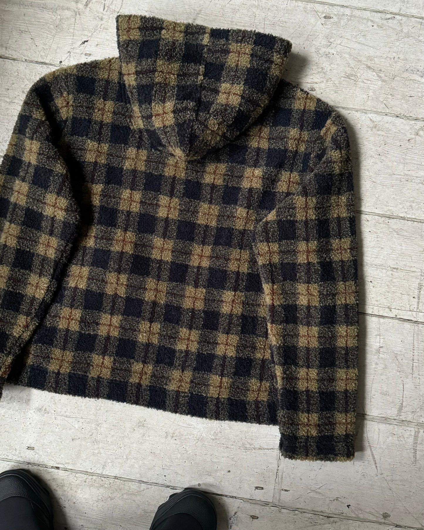 Plaid Fleece Zip Up Jacket (~S~)