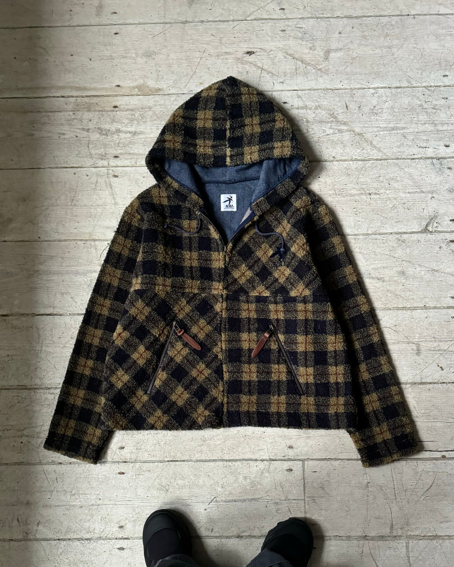 Plaid Fleece Zip Up Jacket (~S~)