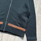 2001 Heavy Weight Orange Stripe Navy Zip Up Knit Cardigan  (M~L)