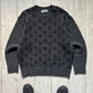 1995 Grey Argyle Pattern Front Knit Jumper  (M~L)