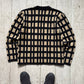 Autumn 2003 Beige Black Grid Knit Sweater / Jumper (~M~)