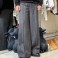 Early 2000s Grey Staggered Pinstripe Virgin Wool Wide Dress Pants  (~30~)