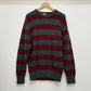 80s Red / Grey Chunky Heavyweight Knit Jumper (~L~)