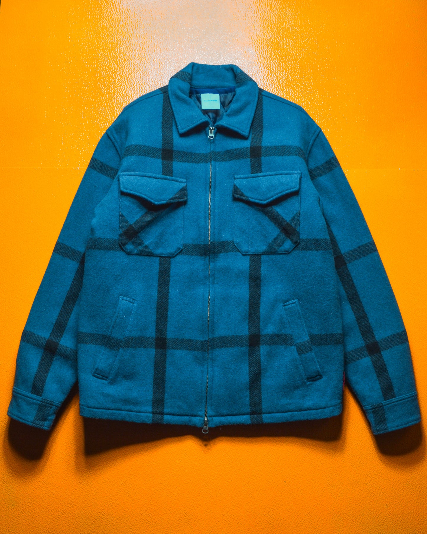 90s Lined Wool Blue Check Jacket (~M~)