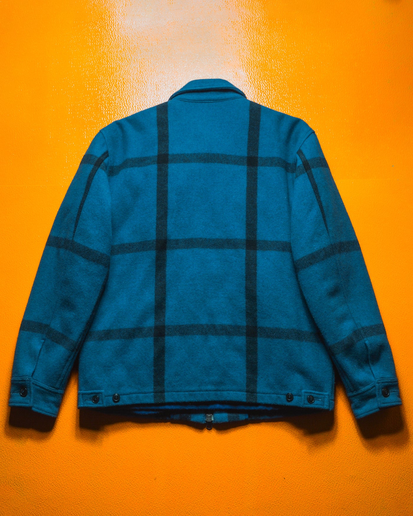 90s Lined Wool Blue Check Jacket (~M~)