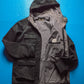 2000s Washed Black Asymmetrical Hooded Jacket (S~M)