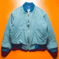 80s Soft Blue Wool  Cashmere  Poly Bomber Jacket (~L~XL)