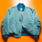 80s Soft Blue Wool  Cashmere  Poly Bomber Jacket (~L~XL)