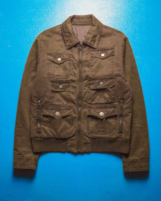 Washed  Aged Brown Multi Pocket Work Jacket (~M~)