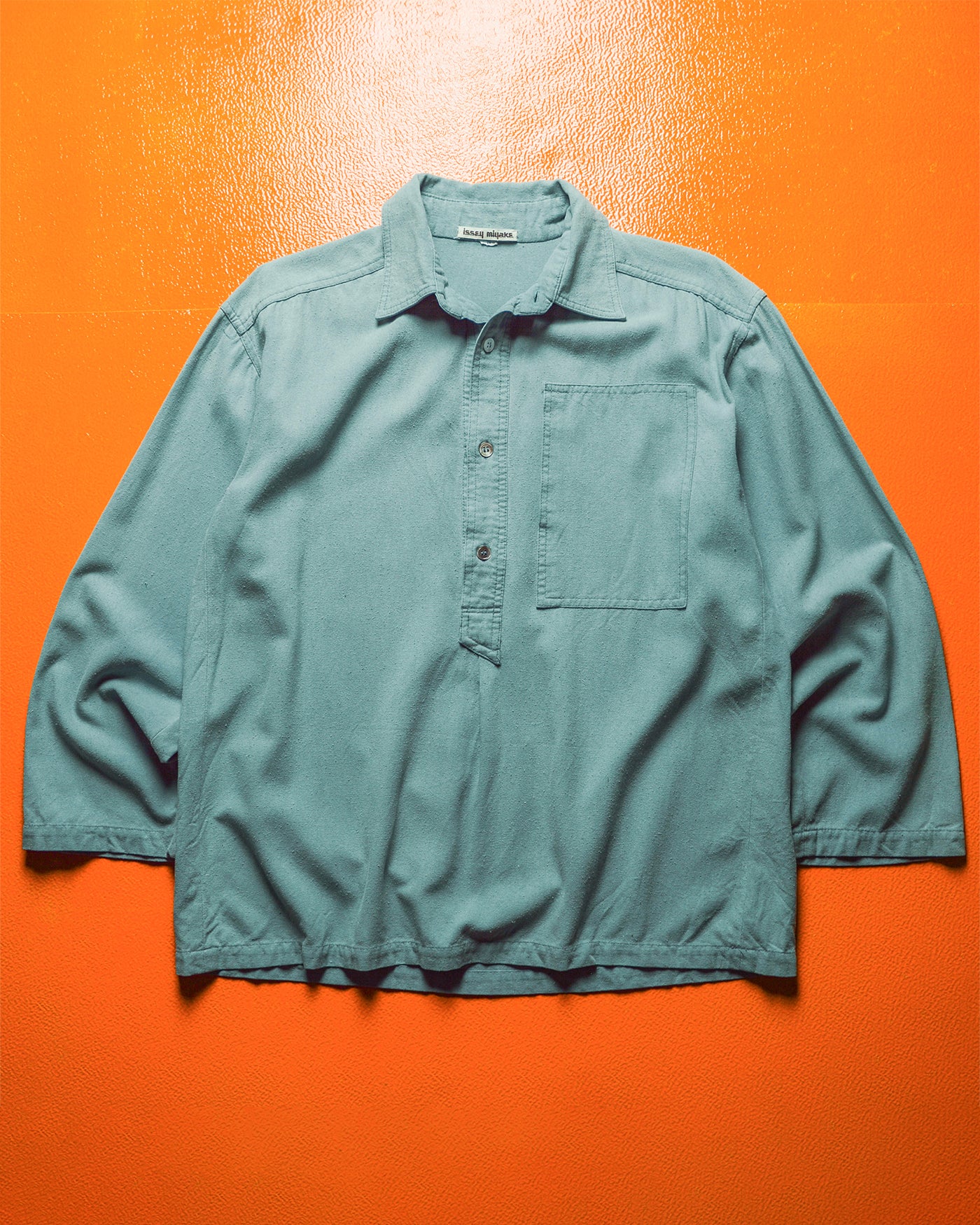 70s Muted Teal Pullover Shirt (S~M)