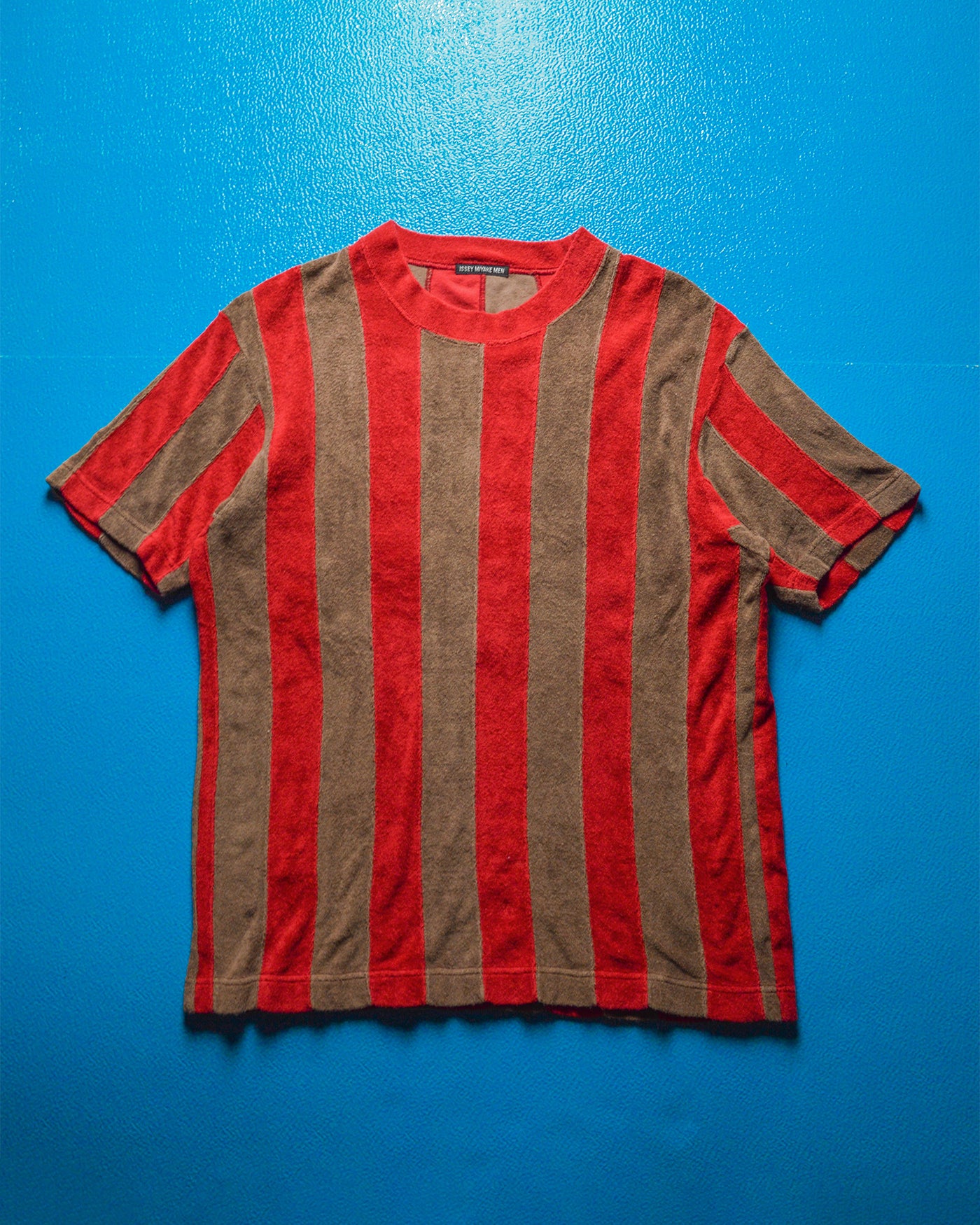 SS01 Velour Brown Red Striped Top (M)