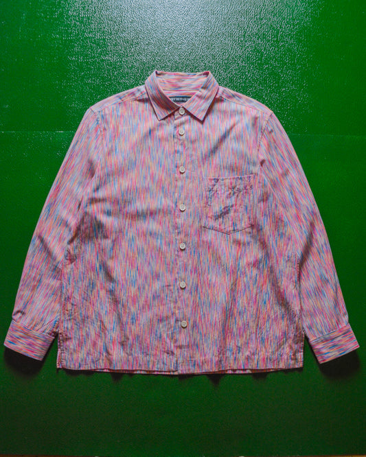 Brushed / Blurred Lines Vibrant Pattern Longsleeve Shirt  (S~M)