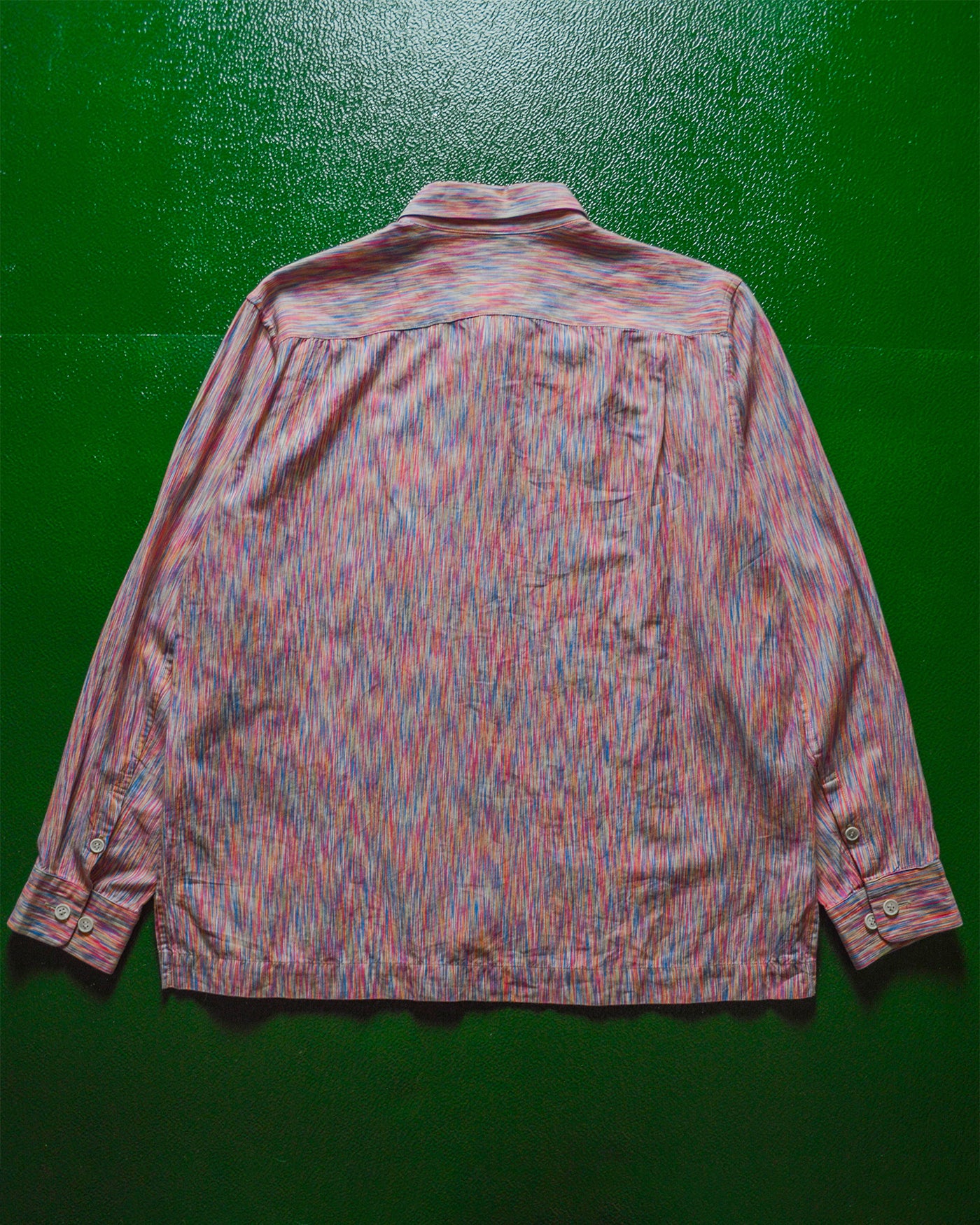 Brushed / Blurred Lines Vibrant Pattern Longsleeve Shirt  (S~M)