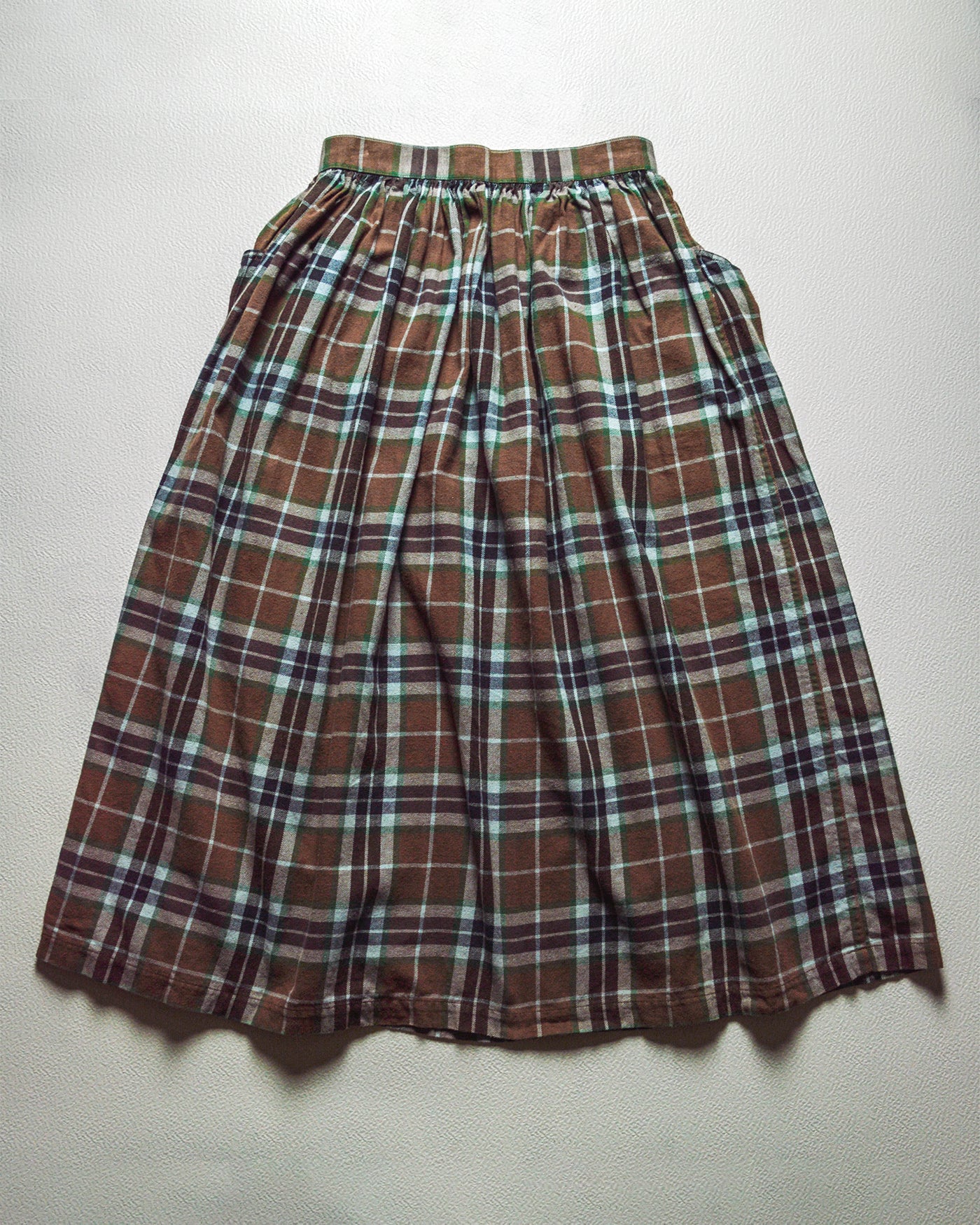 Brown Plaid Midi  Skirt (9)