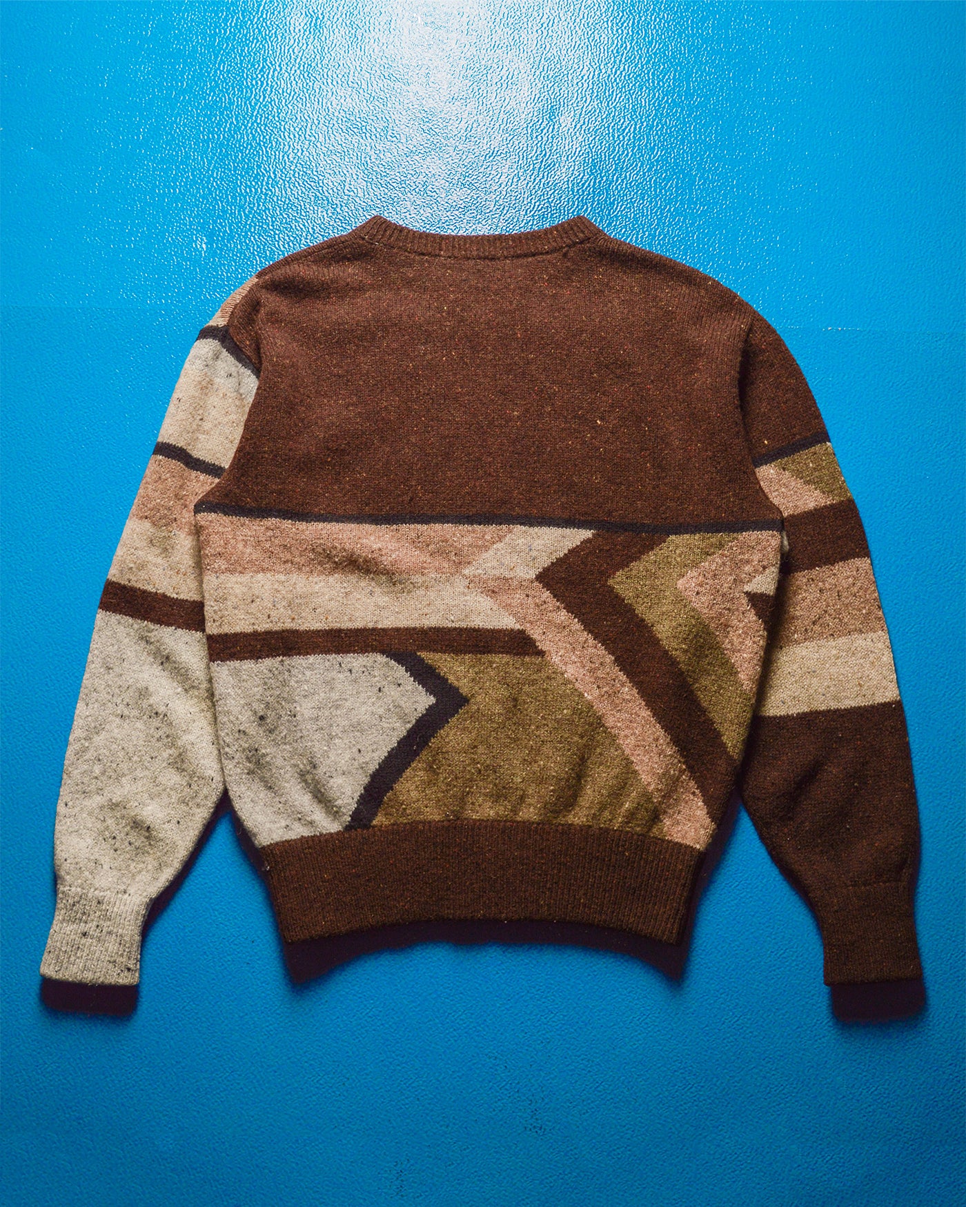 Issey Miyake Vintage 70s Earthy Brown Abstract Pattern Knit Jumper 
