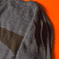 80s 3-D Shoulder Blade Panel Zig Zag Knit (M~L)