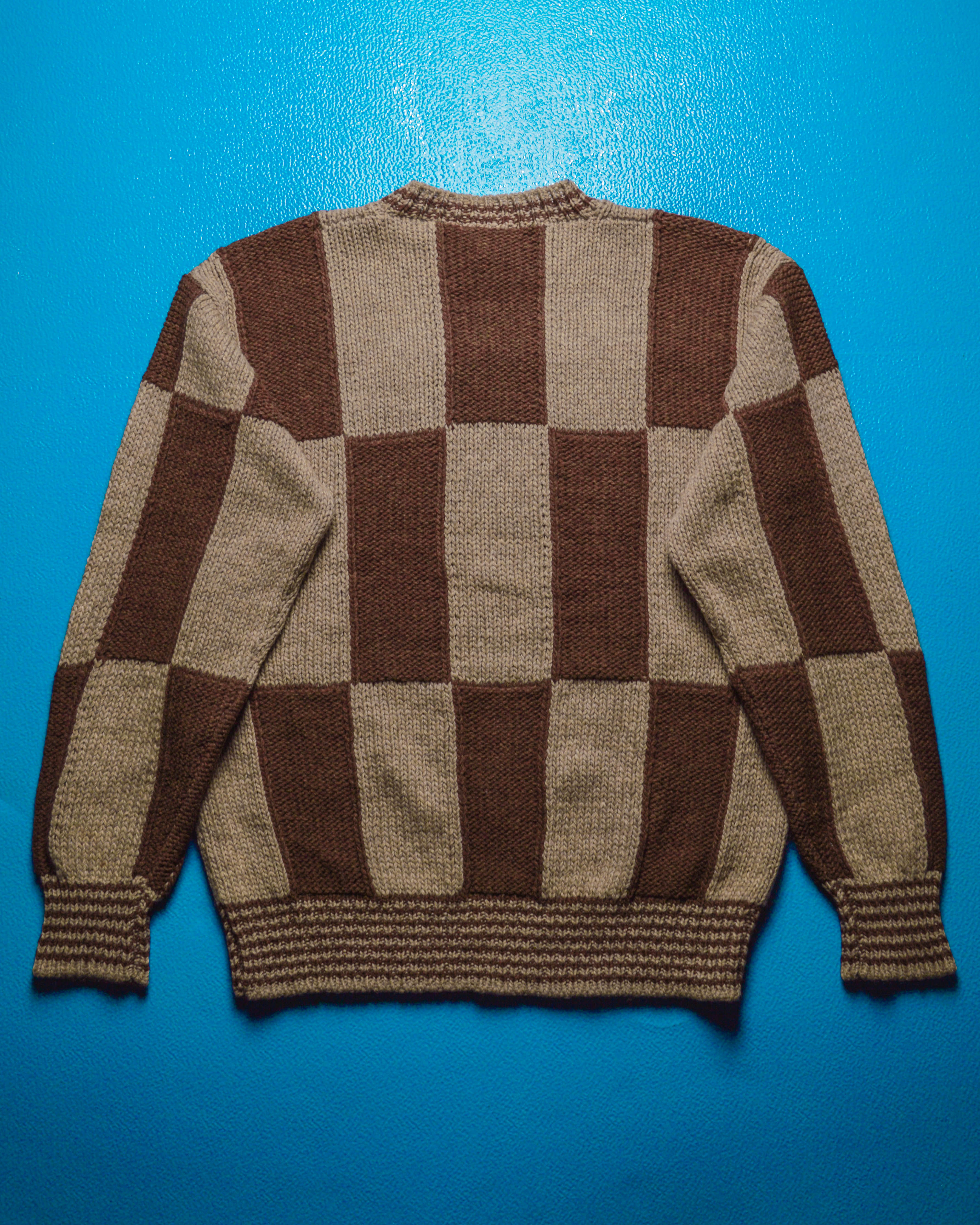 Issey Miyake Vintage 80s Design Studio Brown Check Knit Jumper (M~L) –  shop.allenreji