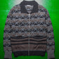 AW 1997 Geometric Pattern Zip Up Cardigan Sweater (M)